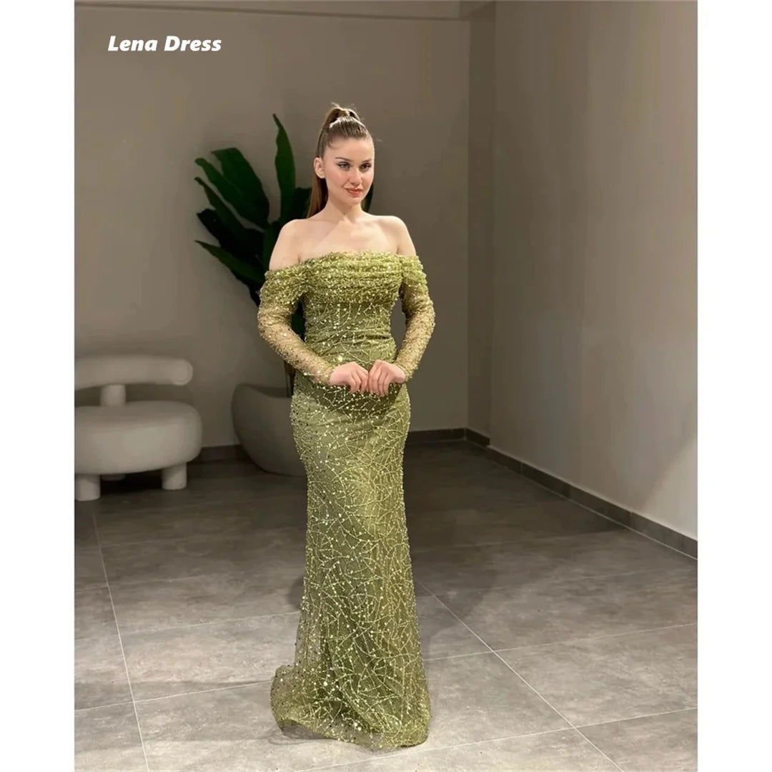 Lena Sequins Party Dresses Woman Custom Made Women's Elegant Dresses Mermaid Women's Evening Dress Ball Gowns Luxurious Prom